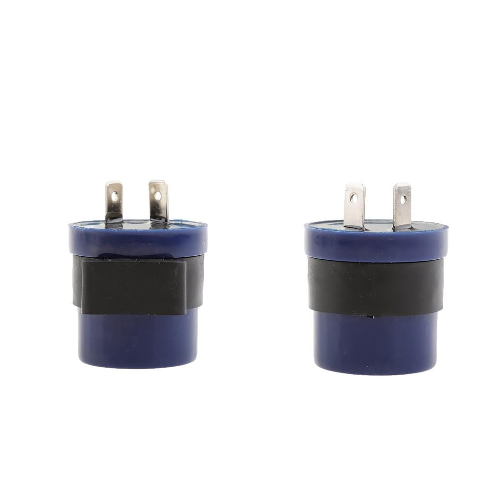 2Pcs 6-12V 2 Pin Motorcycle Beeper Turn Signal Indicator Relay Flasher Blue