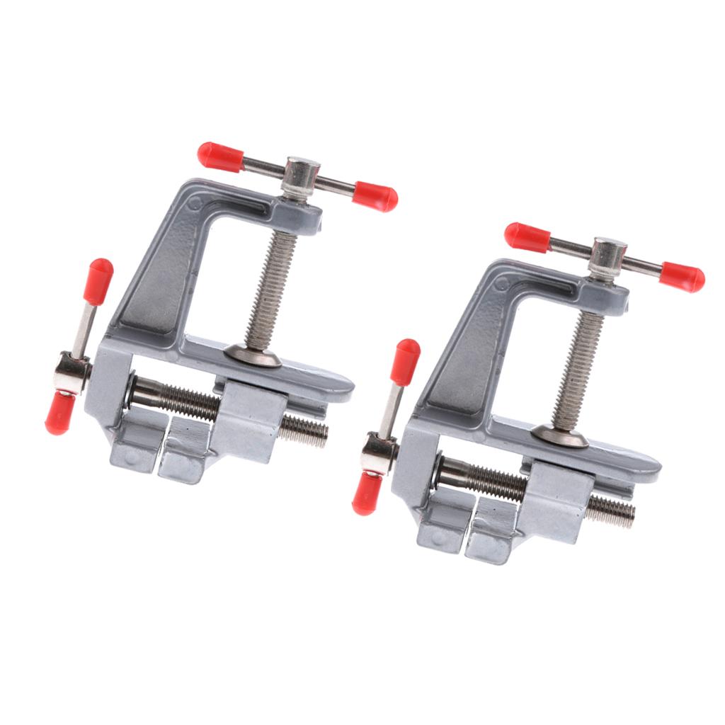 2PCS Mini Aluminum Alloy Table Vise Metal Vice Clamp Clip DIY Experiment Toy