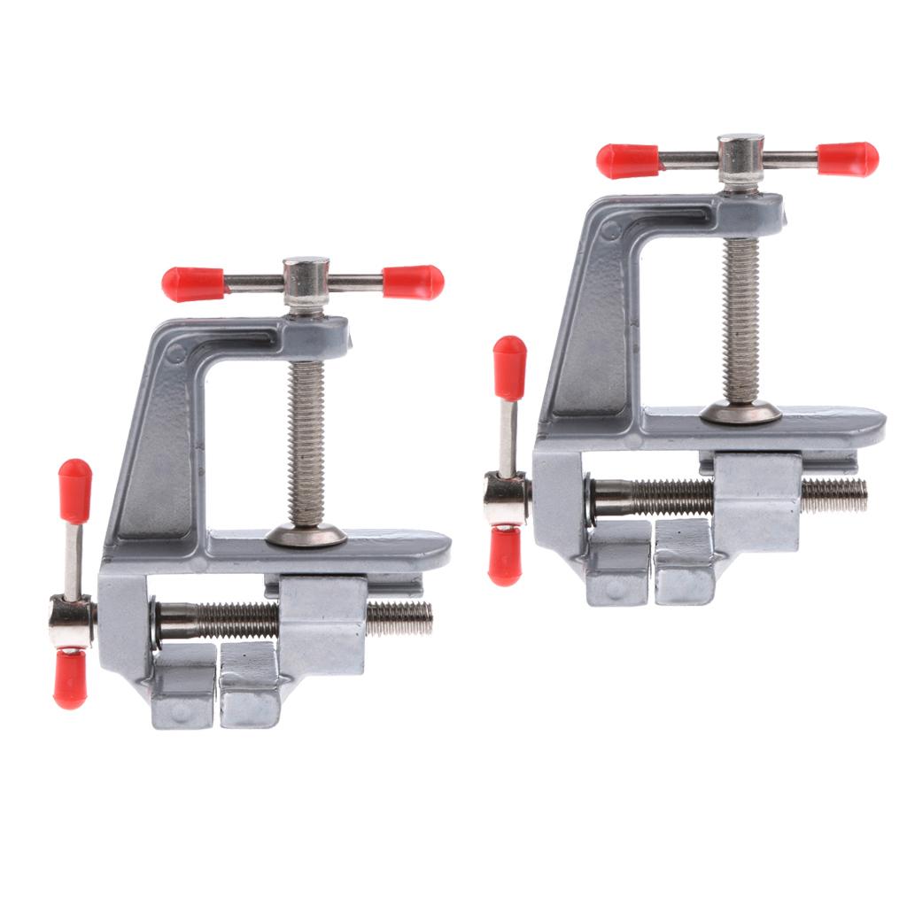 2PCS Mini Aluminum Alloy Table Vise Metal Vice Clamp Clip DIY Experiment Toy