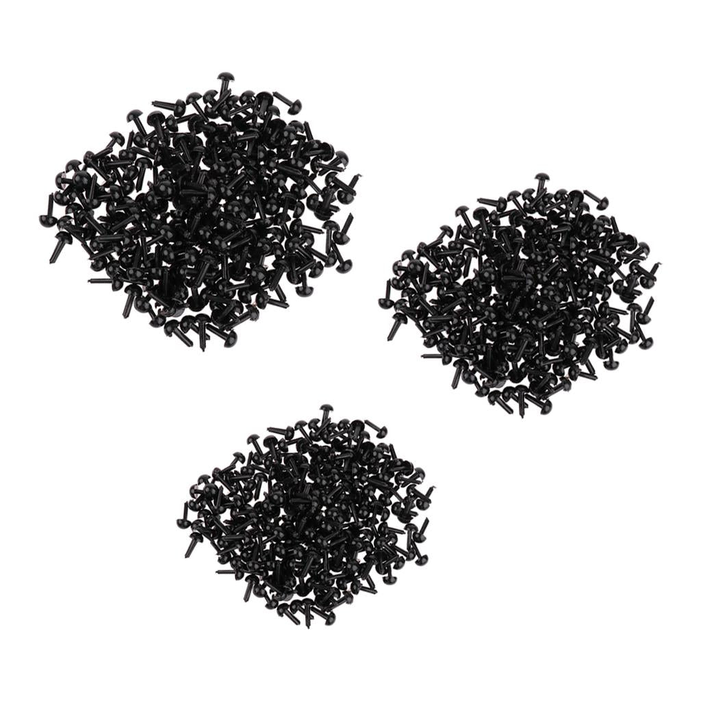 600 Pieces Black Plastic Safety Eyes for Teddy Bear Doll Animal Toys 3 4 5MM