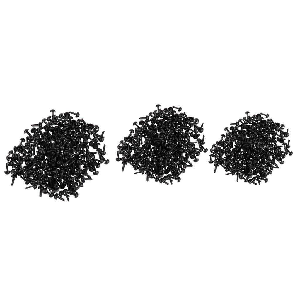 600 Pieces Black Plastic Safety Eyes for Teddy Bear Doll Animal Toys 3 4 5MM