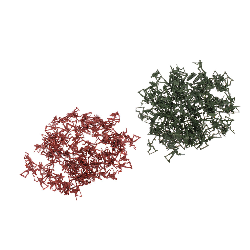 240 Pieces Plastic Soldier 4cm Army Figures for War Game Maroon Army Green