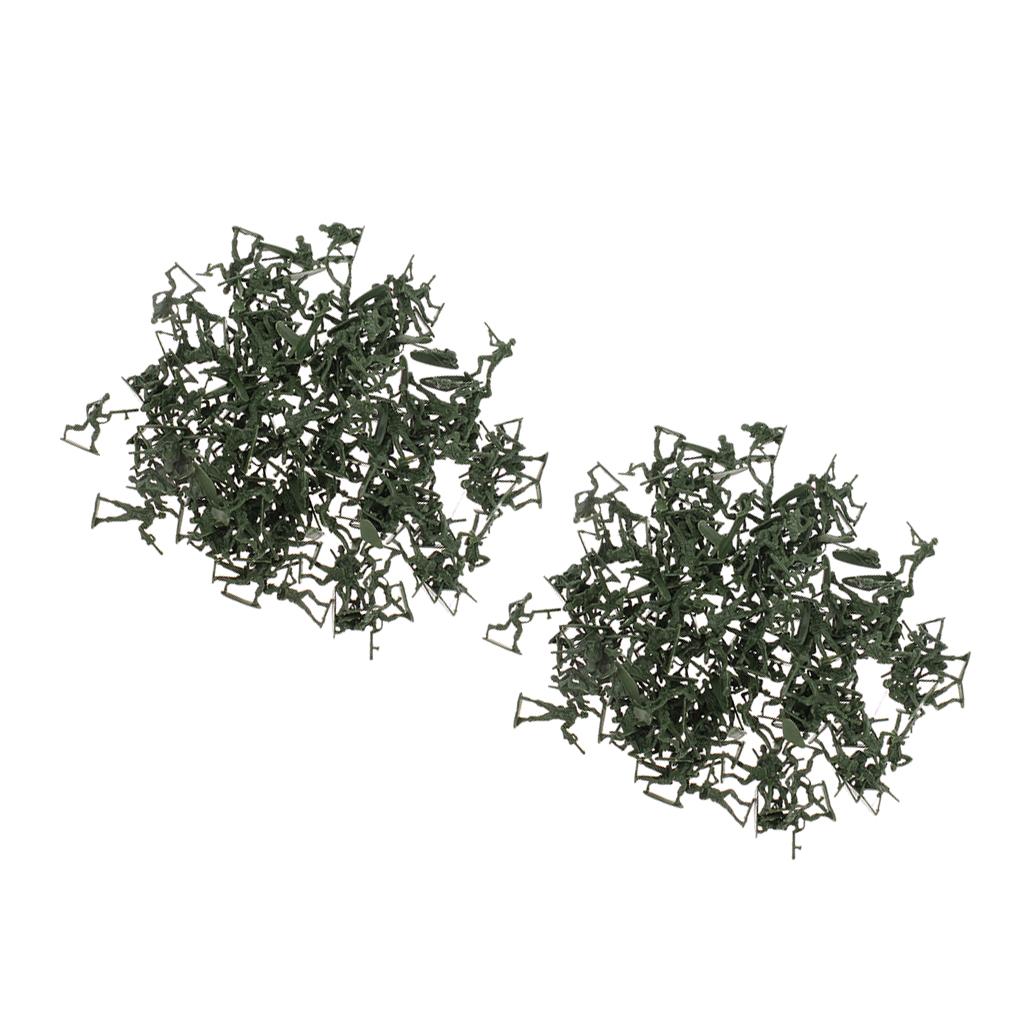 240 Pieces Plastic Soldier 4cm Army Figures for Army Sand Scene Model Green