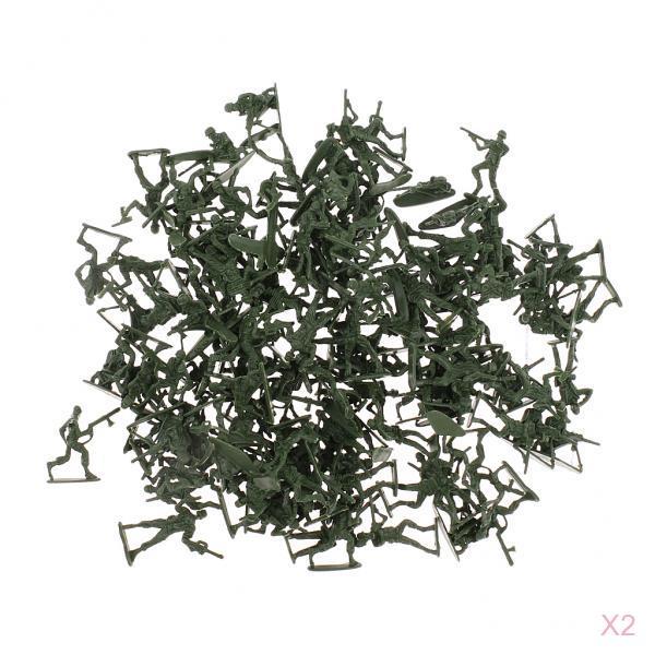 240 Pieces Plastic Soldier 4cm Army Figures for Army Sand Scene Model Green