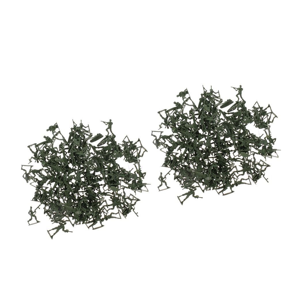 240 Pieces Plastic Soldier 4cm Army Figures for Army Sand Scene Model Green
