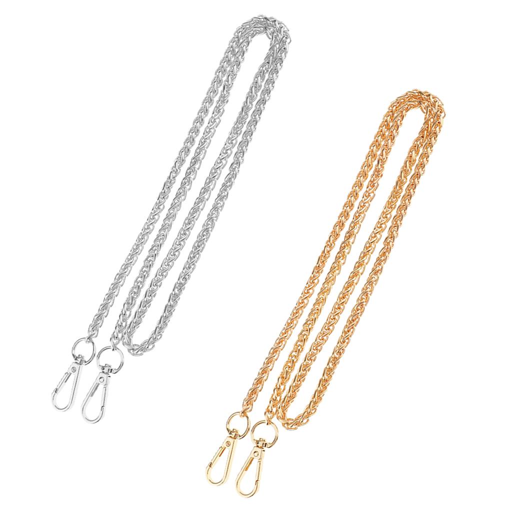 2pcs Crossbody Bag Shoulder Bag Handle Replacement Chain Strap 120cm