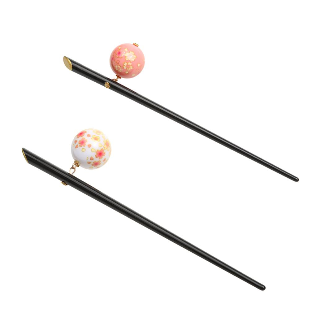 2pcs Elegant Acrylic Sakura Decoration Hairpin Hair Stick Japanese Kanzashi