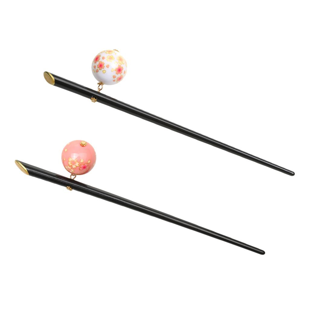 2pcs Elegant Acrylic Sakura Decoration Hairpin Hair Stick Japanese Kanzashi