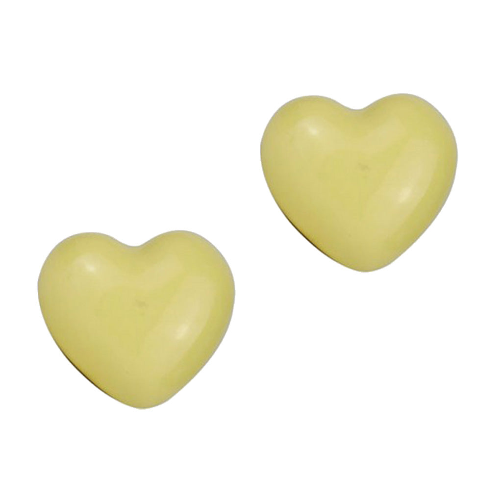 2Pcs Heart Shaped Ceramic Door Drawer Bin Handle Pull Knob Hardware Yellow