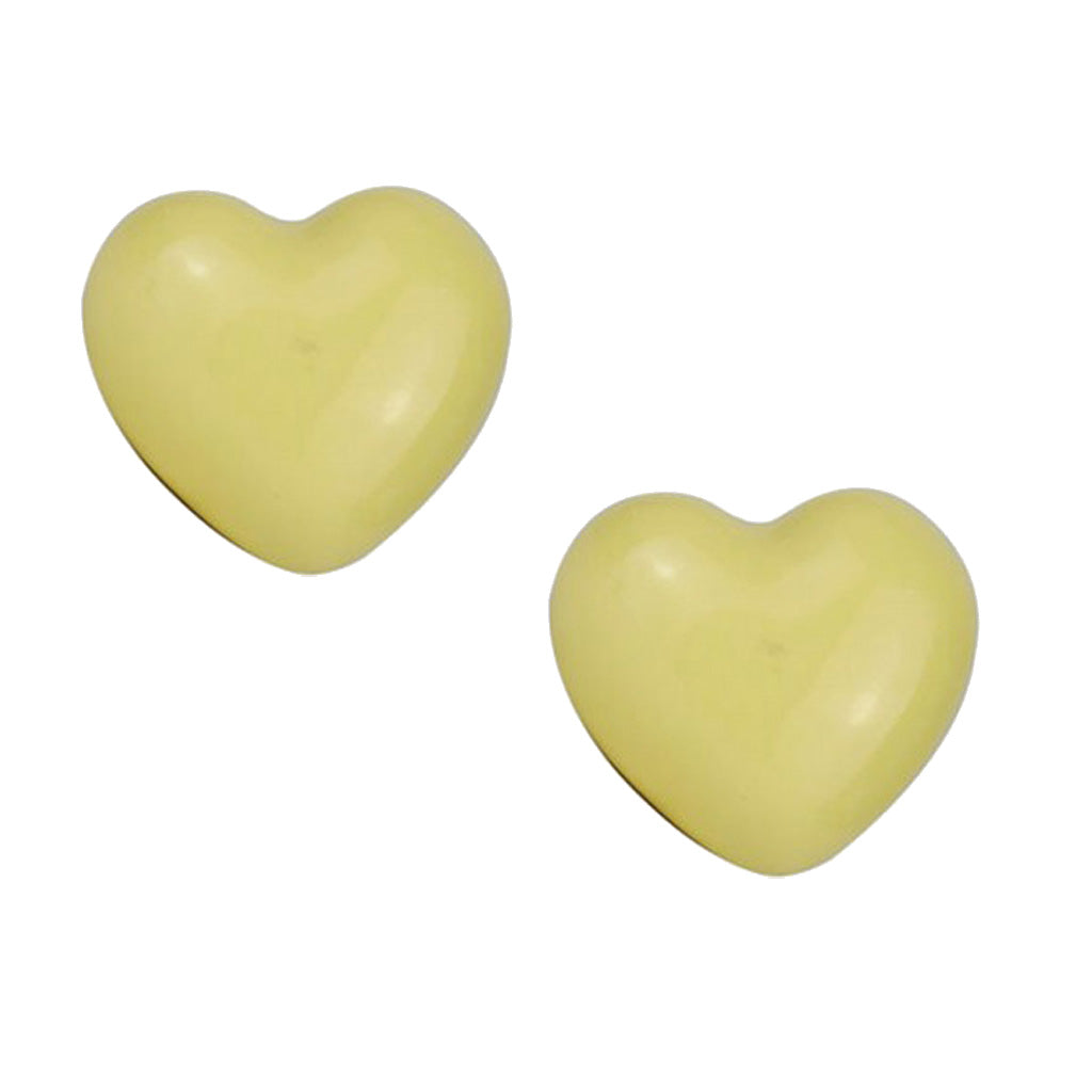 2Pcs Heart Shaped Ceramic Door Drawer Bin Handle Pull Knob Hardware Yellow