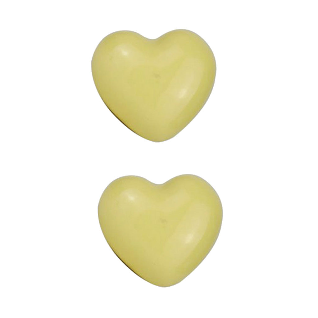 2Pcs Heart Shaped Ceramic Door Drawer Bin Handle Pull Knob Hardware Yellow