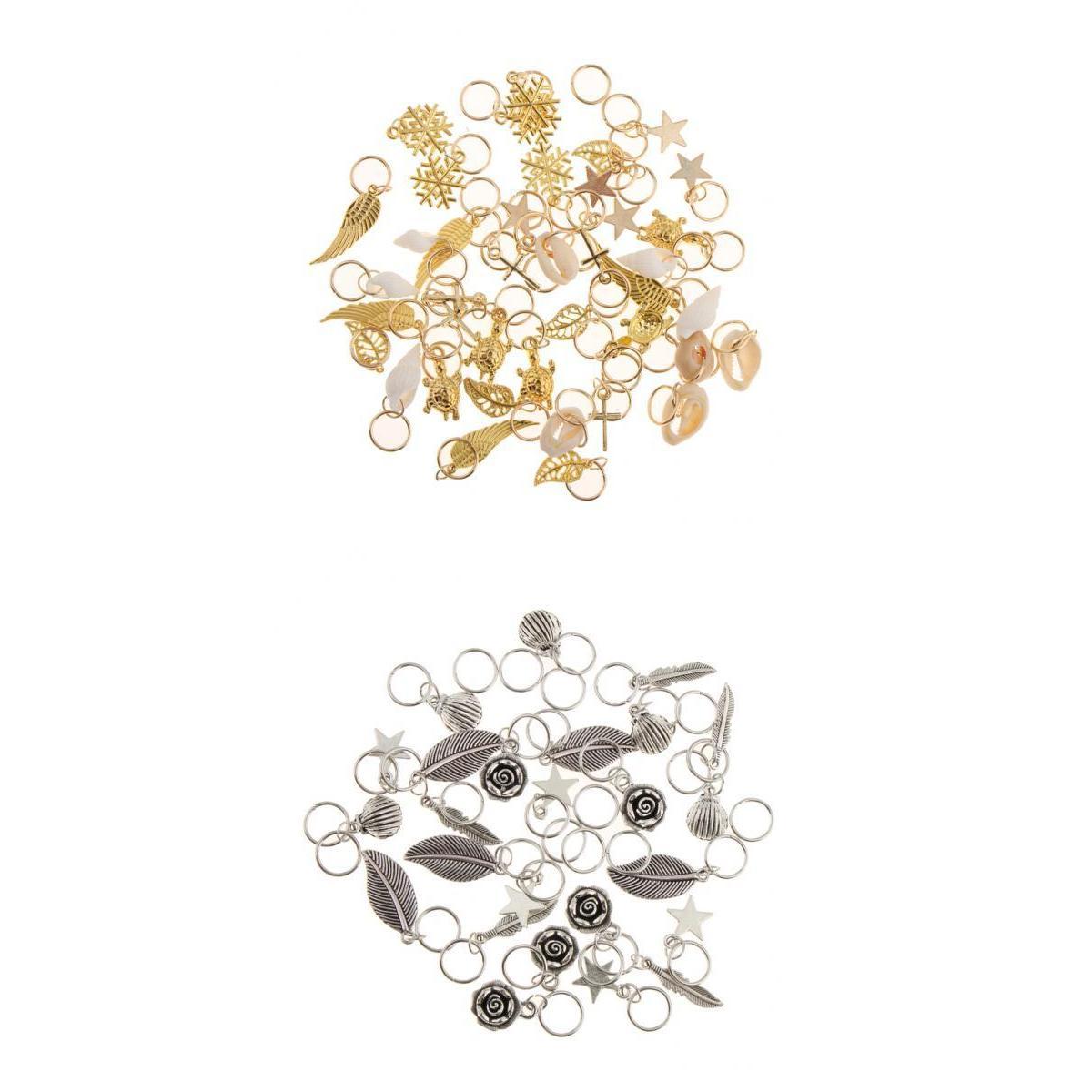 85Pcs Hip Hop Hair Braid Rings Hair Loops Clips Styles Bulk DIY Accessories