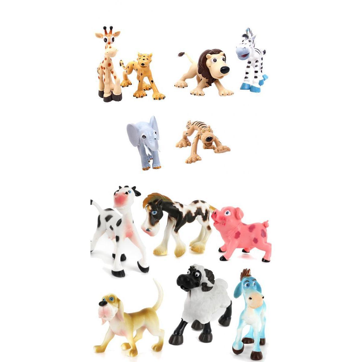 12 Pieces Farm Animal Model Figures Forest Animal Toys Kids Education Toy