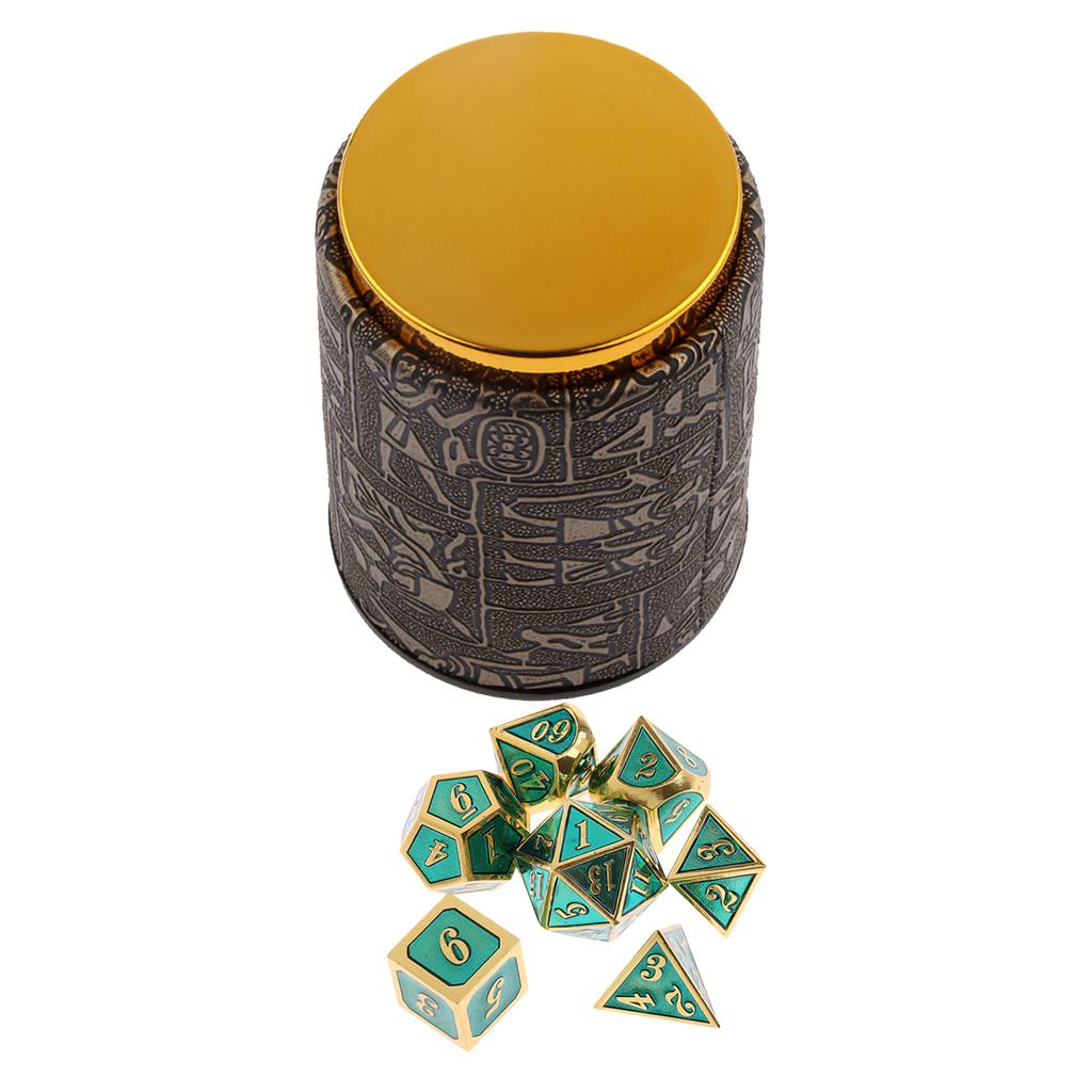 7X Metal Polyhedral Dice for Dungeons and Dragons Table Game+Dice Cup #6