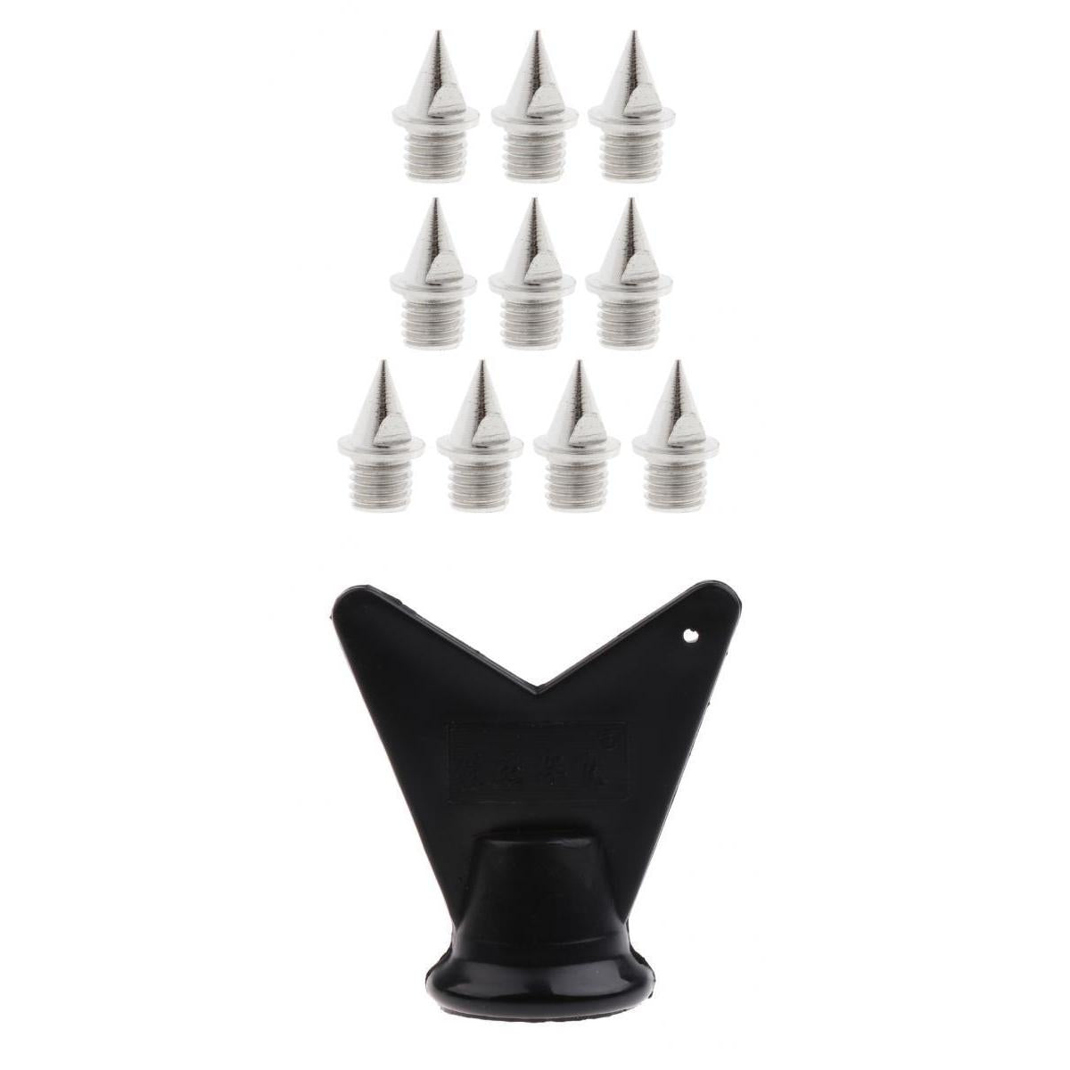 10pcs Carbon Steel Track Pyramid Spikes with Spike Removing Wrench Tool
