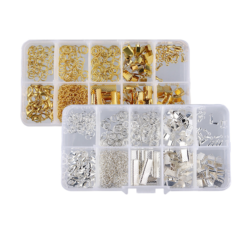 2 Set Jewelry Making Starter Kit Earring Bracelet Necklace DIY Gold & Silver