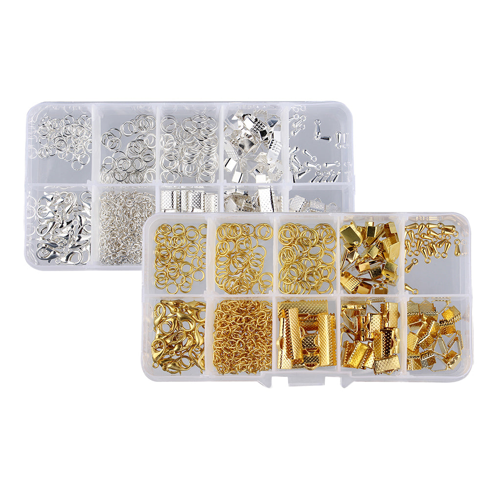 2 Set Jewelry Making Starter Kit Earring Bracelet Necklace DIY Gold & Silver