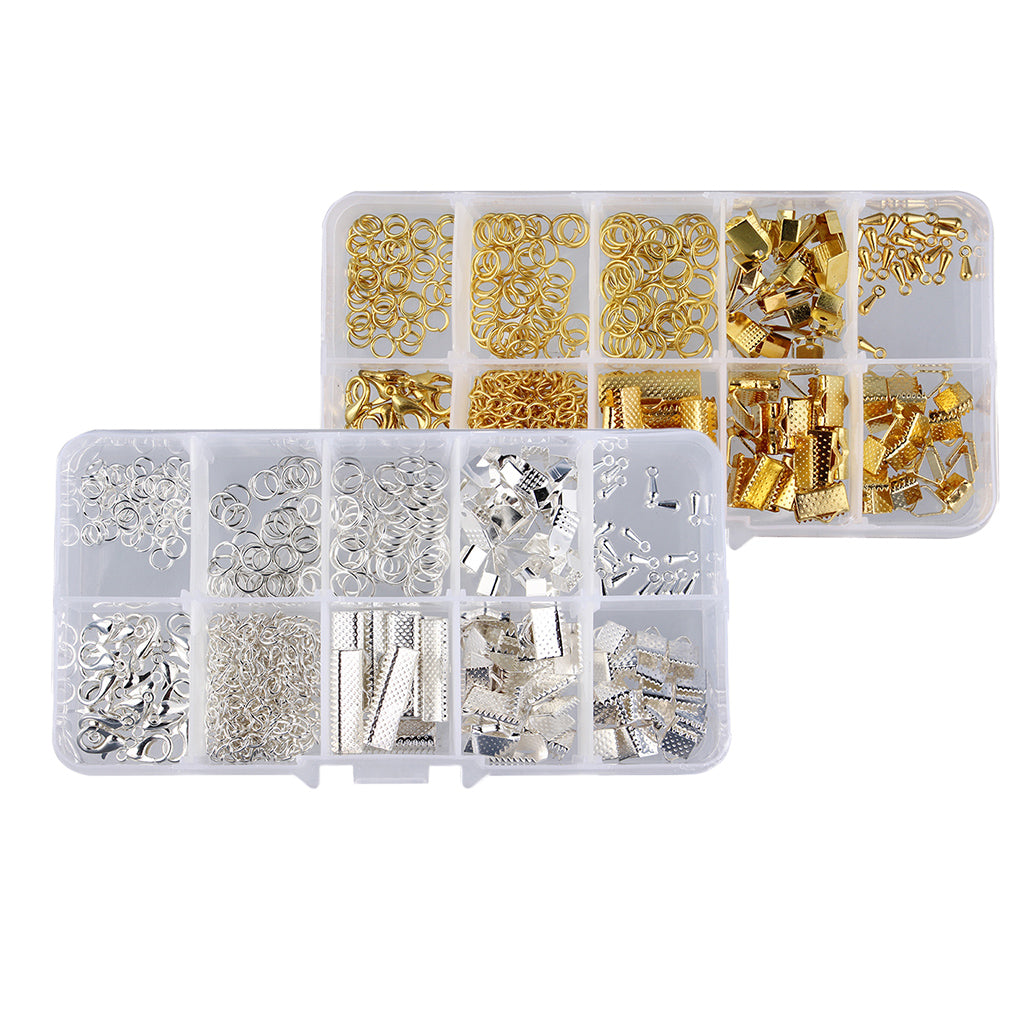 2 Set Jewelry Making Starter Kit Earring Bracelet Necklace DIY Gold & Silver