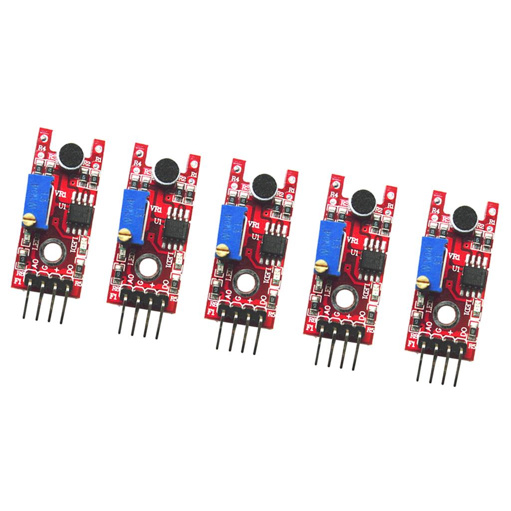 5x Red High Sensitivity Sound Microphone Sensor Detection Module for