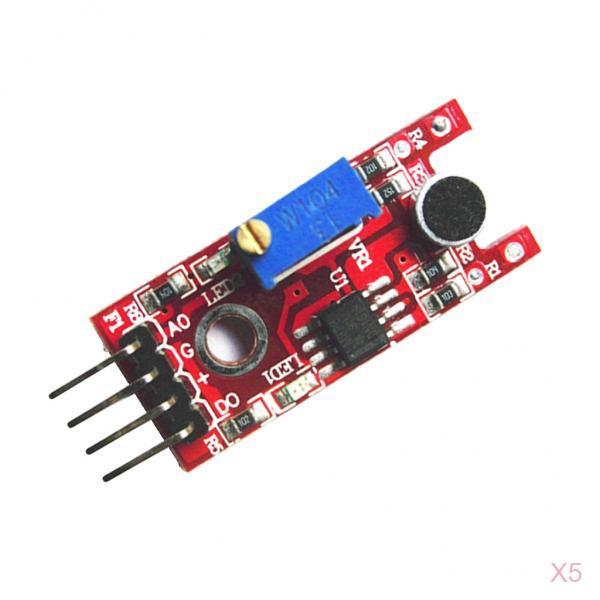 5x Red High Sensitivity Sound Microphone Sensor Detection Module for