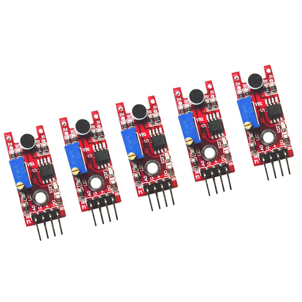 5x Red High Sensitivity Sound Microphone Sensor Detection Module for