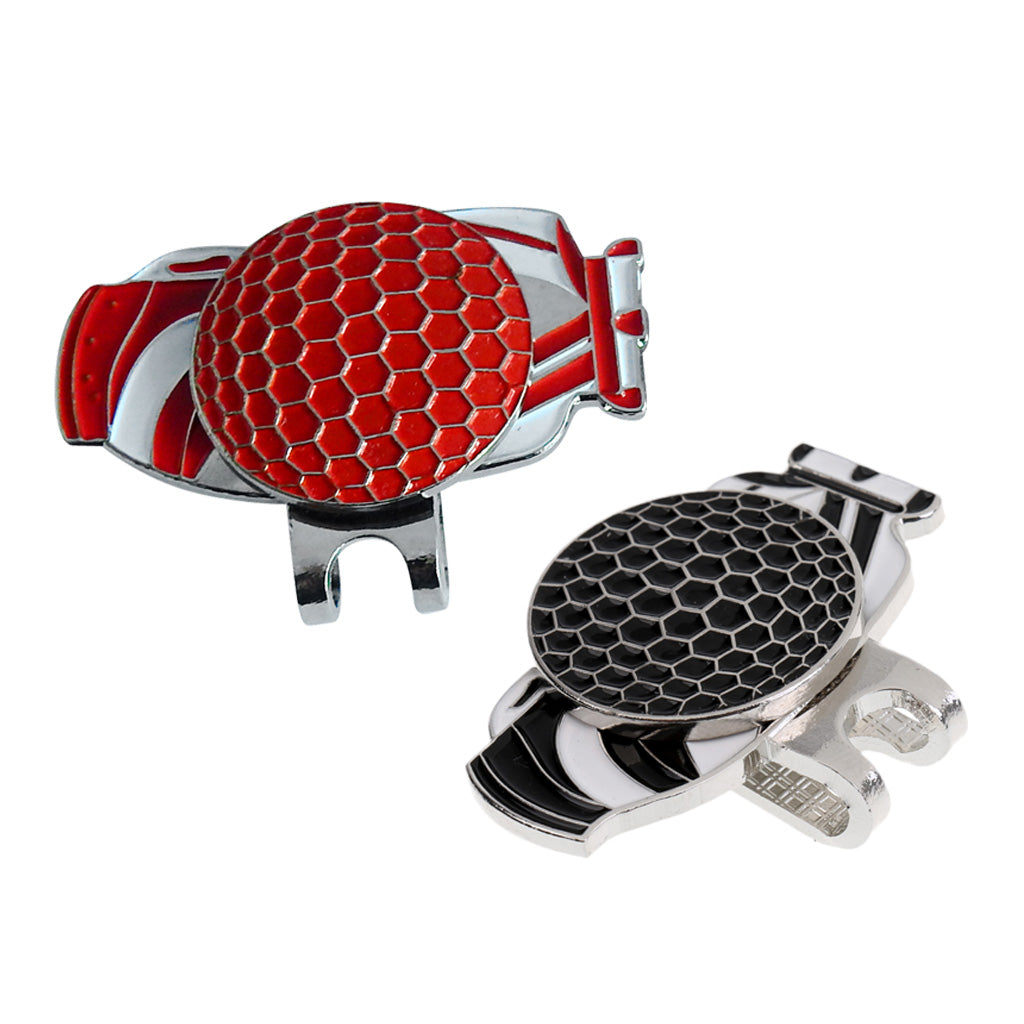2Pcs Alloy Golf Magnetic Ball Marker with Hat Clip Golf Accessories 2 Colors