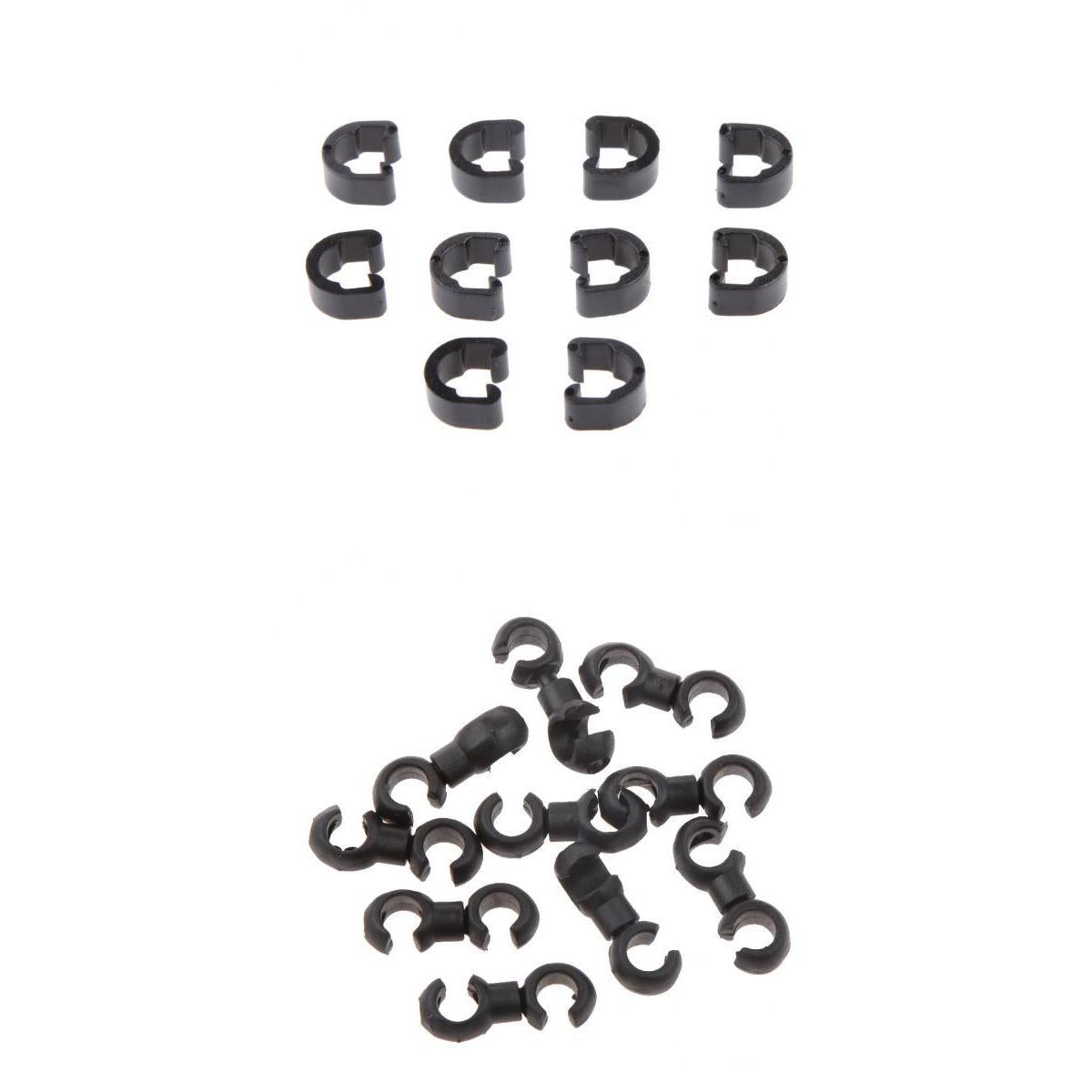 Bike Brake Gear Cable Clips House Hosing Guides Black + Bike C-Clips Buckle