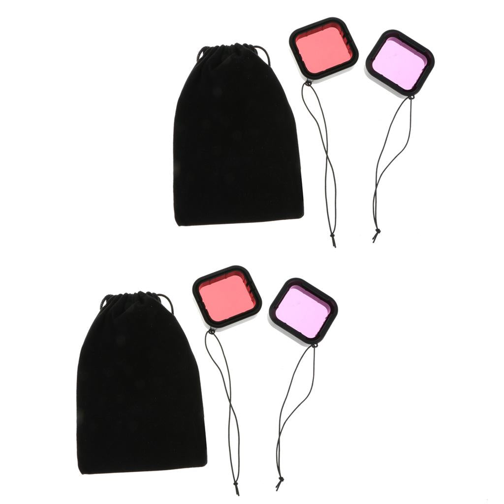 2 Set Super Suit Underwater Dive Housing Filter for 5 Red, Purple