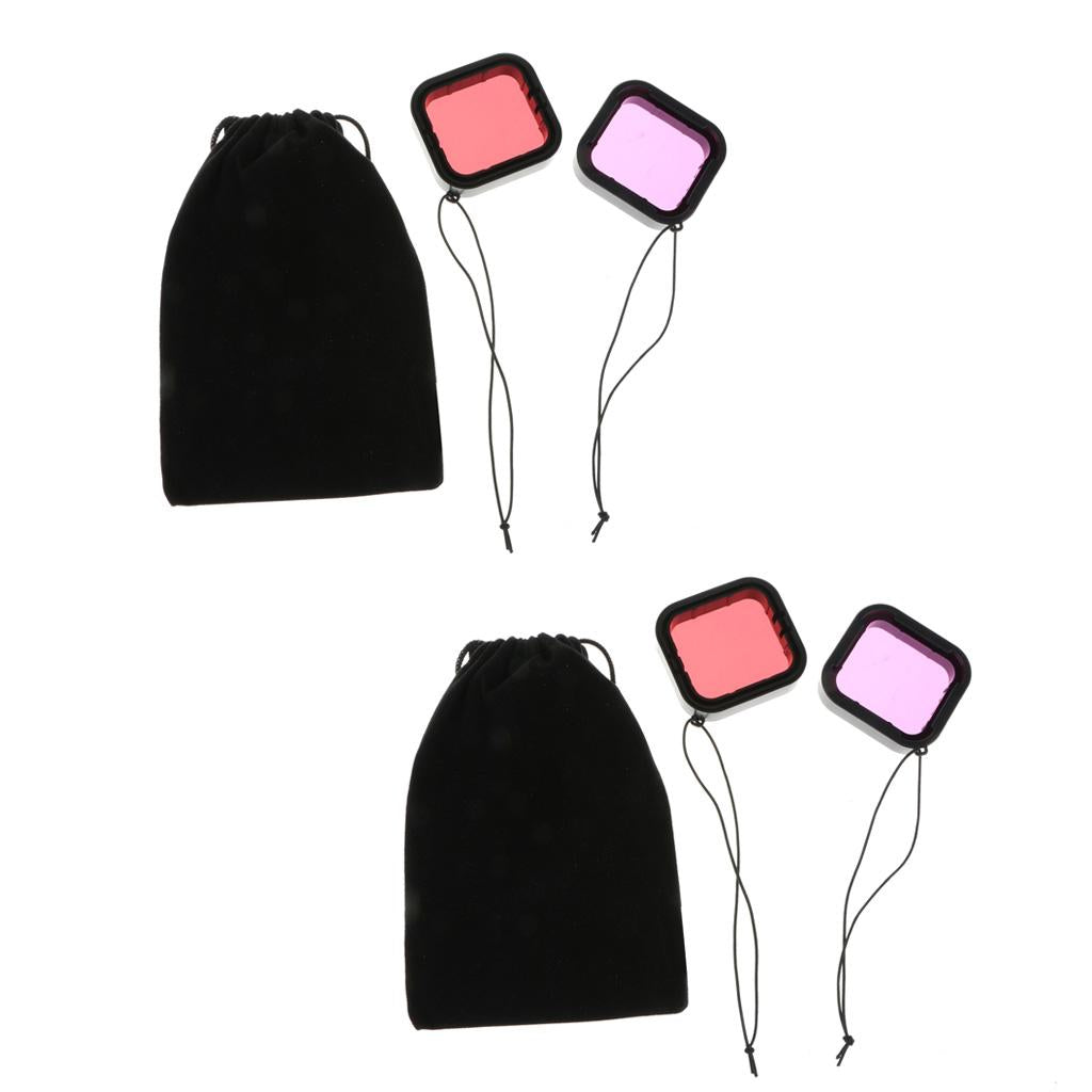2 Set Super Suit Underwater Dive Housing Filter for 5 Red, Purple