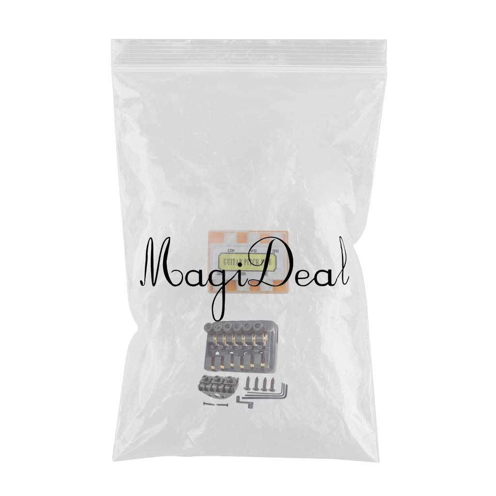 1 Set Saddle Headless Electric Guitar Fixed Bridge Tailpiece with Pitch Pipe