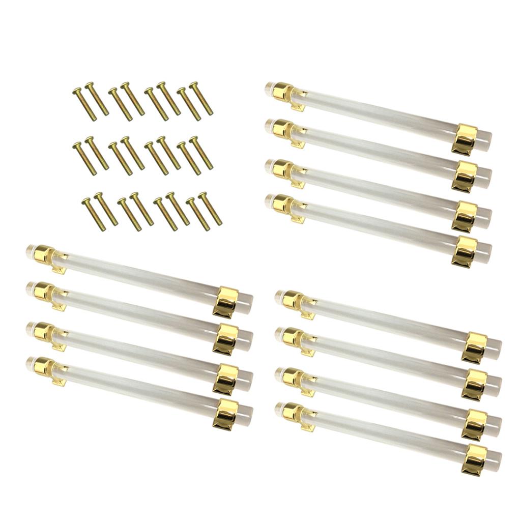 12Pcs 160mm Acrylic Door Pull Knob Cabinet Cupboard Handle Hardware Gold
