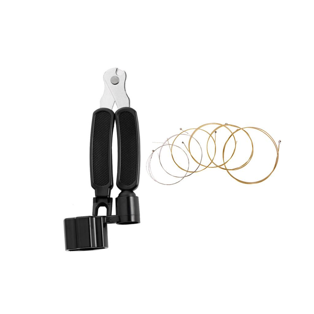 3 in 1 Guitar String Winder Bridge Pin Puller Cutter+6pcs Guitar Strings