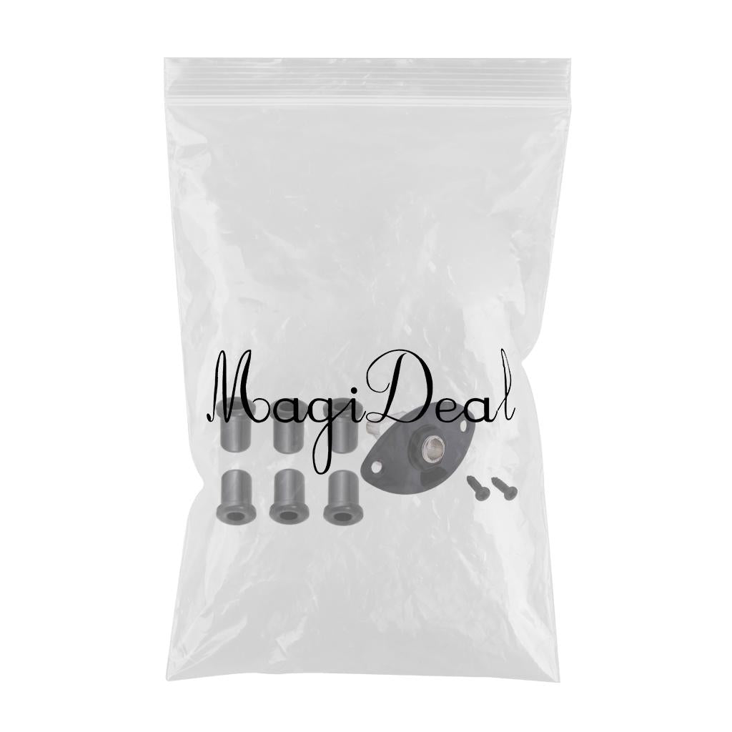 6pcs Guitar String Thru Body Mounting Ferrules+Oval Jack for Electric Guitar