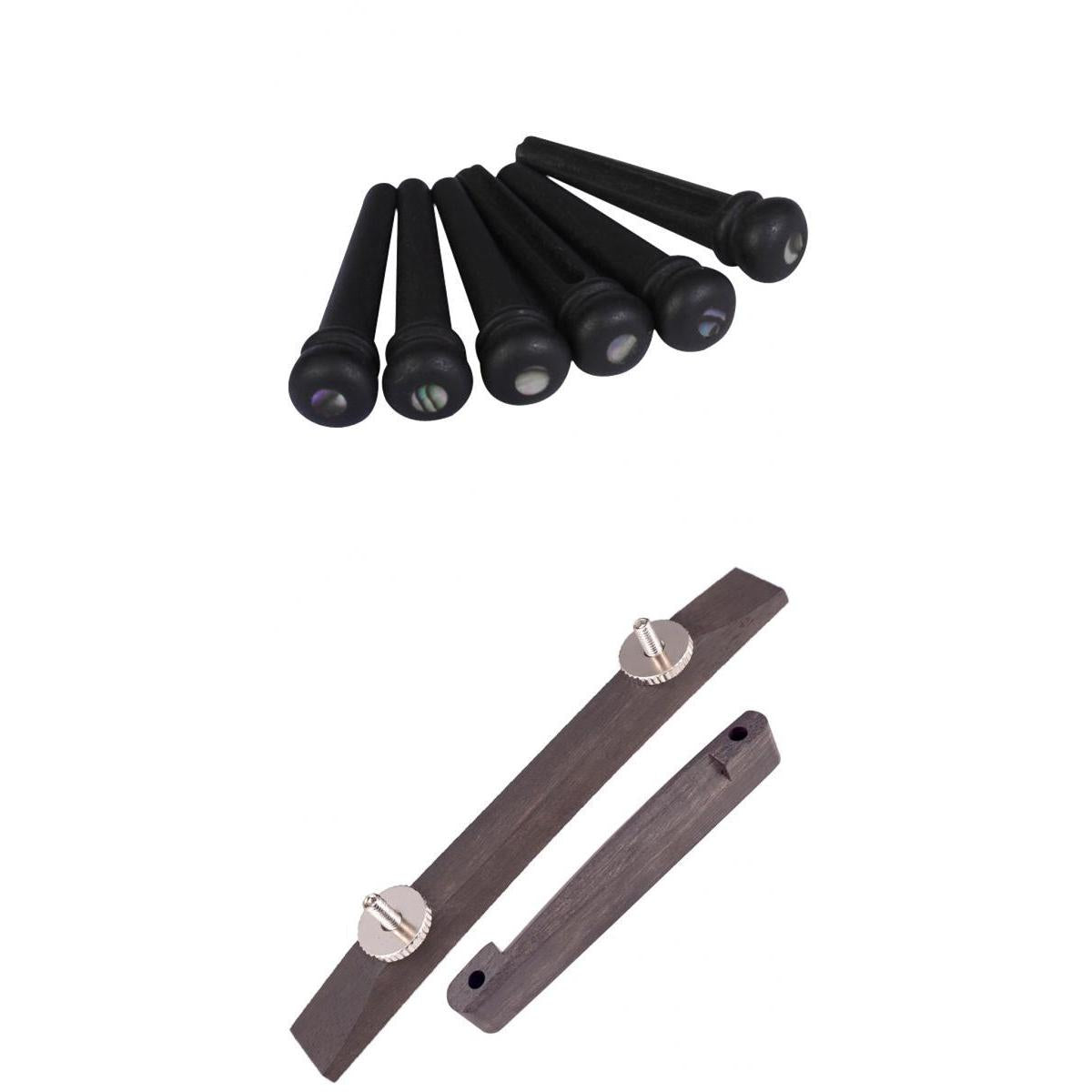 6pcs Acoustic Guitar Bridge Pins +Rosewood Guitar Bridge for Guitar Parts