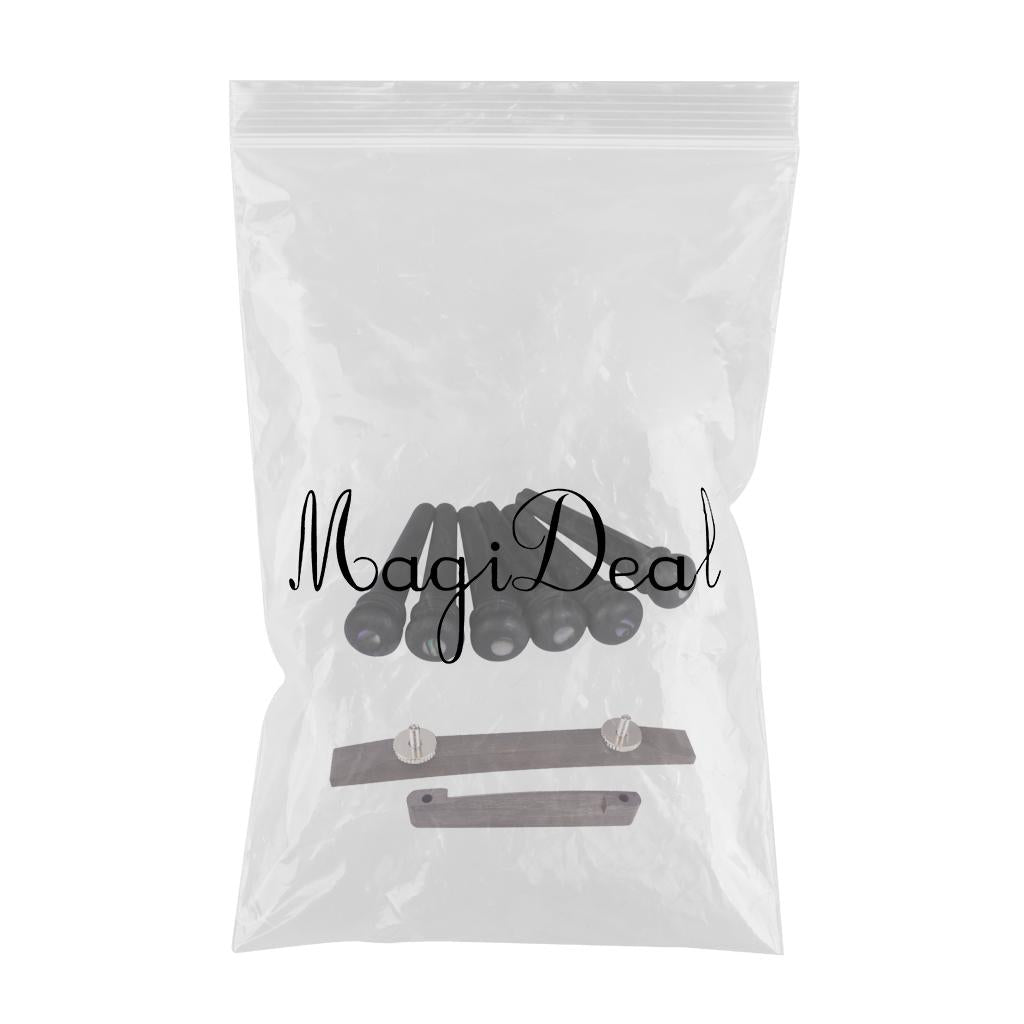 6pcs Acoustic Guitar Bridge Pins +Rosewood Guitar Bridge for Guitar Parts