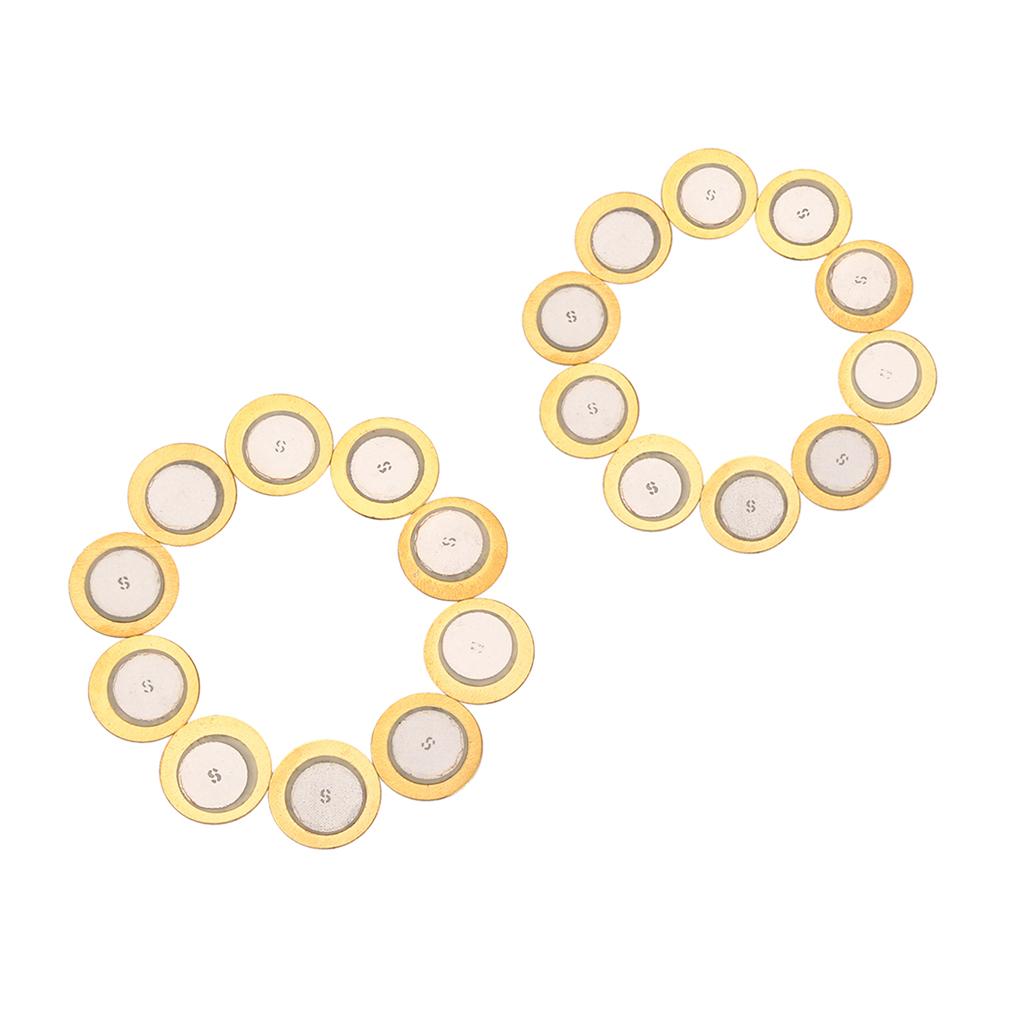 20 Pieces Piezo Elements Buzzer Sounder Sensor Trigger Drum Disc 23mm + 15mm