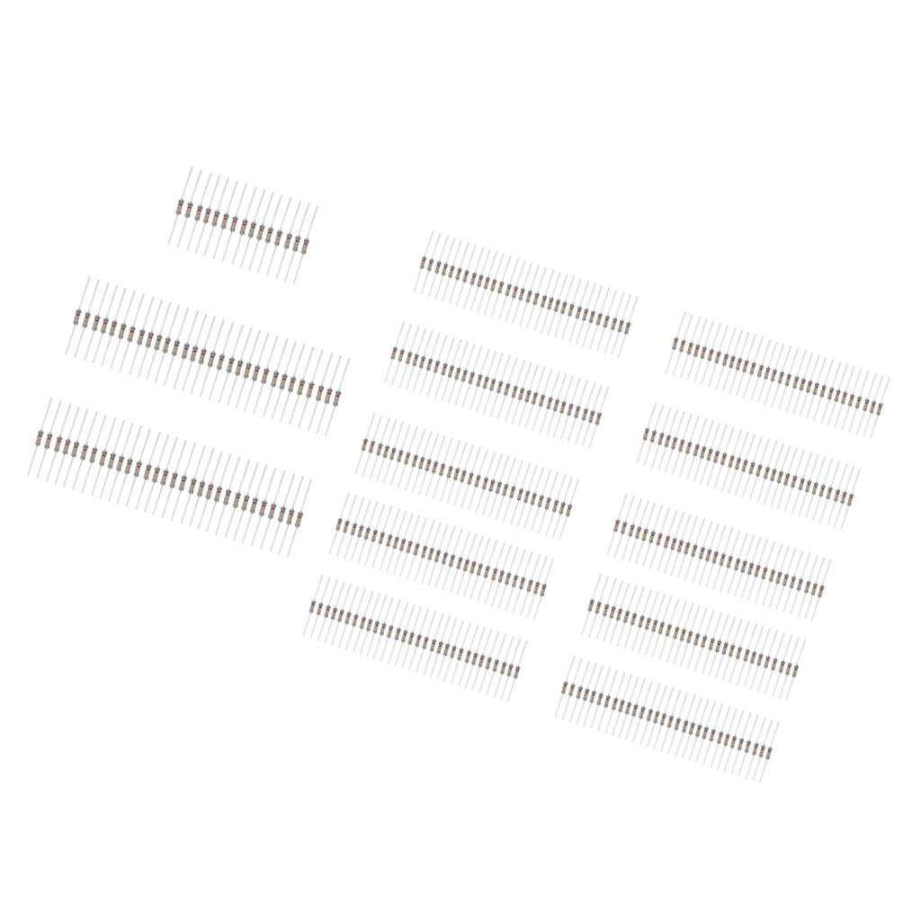 75 Pieces 3W 0.1-20 ohm + 300 Pieces 2W 0.1-750 ohm Carbon Film Resistors