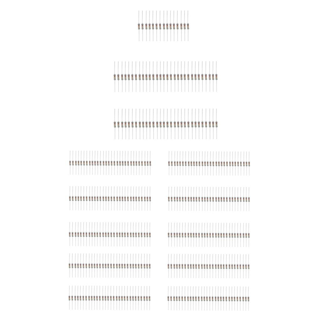 75 Pieces 3W 0.1-20 ohm + 300 Pieces 2W 0.1-750 ohm Carbon Film Resistors