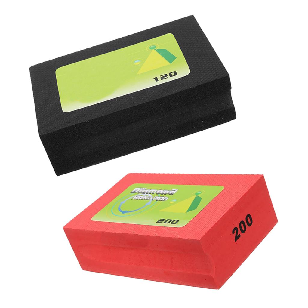 2 Pieces Diamond Polishing Hand Pad Sanding Block Style Granite Marble Stone
