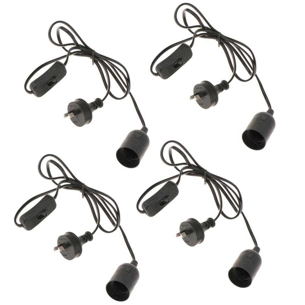 4x E27 Light Bulb Socket Lamp Holder AU Plug Power Cord Adapter with Switch
