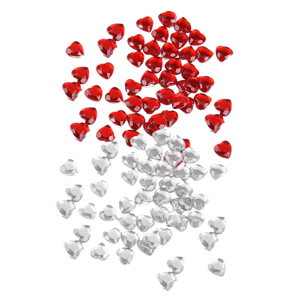 900 Pieces 8mm Mixed Love Heart Rhinestone Embellishment Wedding Decoration