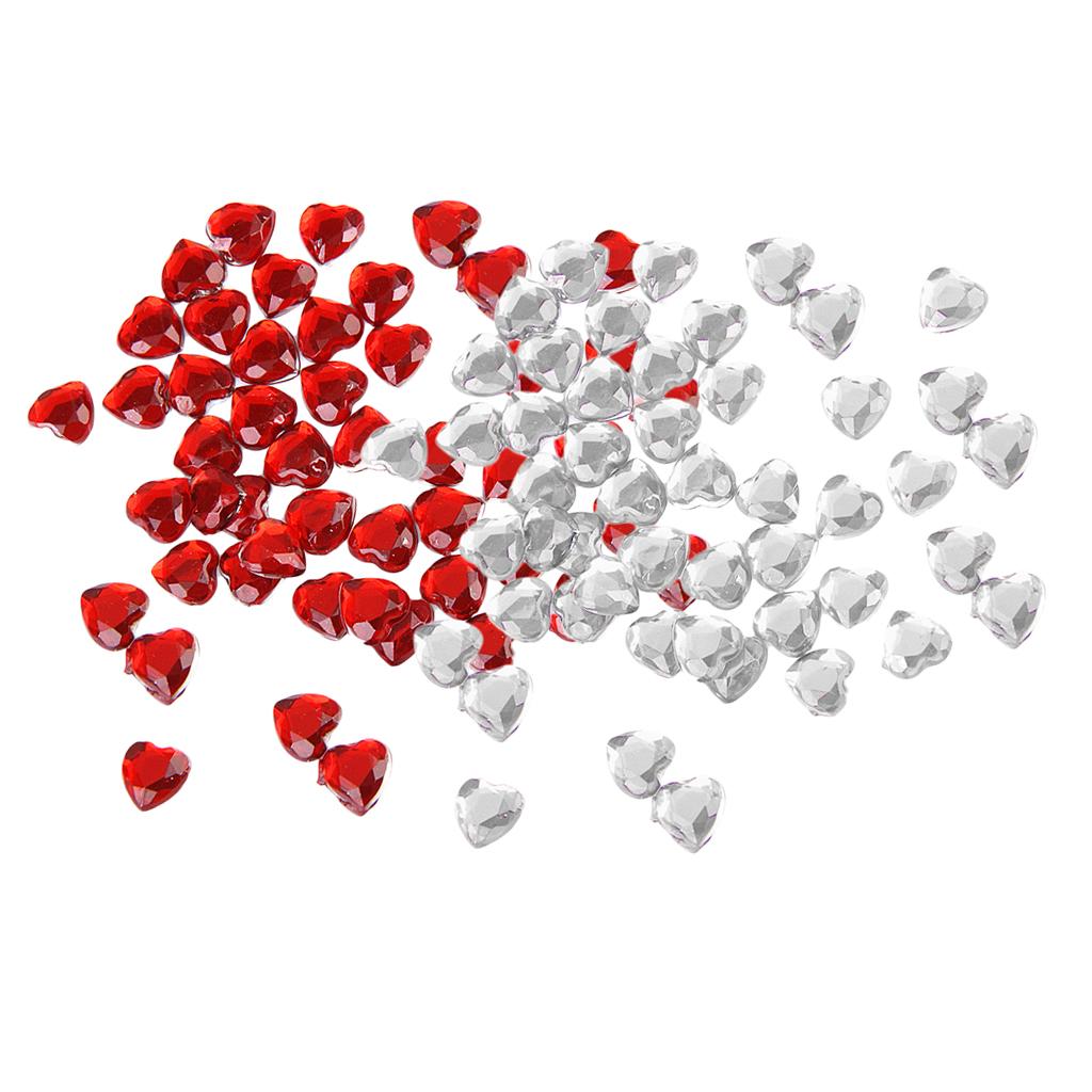 900 Pieces 8mm Mixed Love Heart Rhinestone Embellishment Wedding Decoration