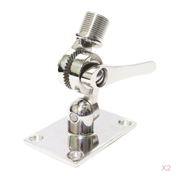 2pcs Marine VHF Adjustable Antenna Base Mount 316 Stainless Steel For Boat
