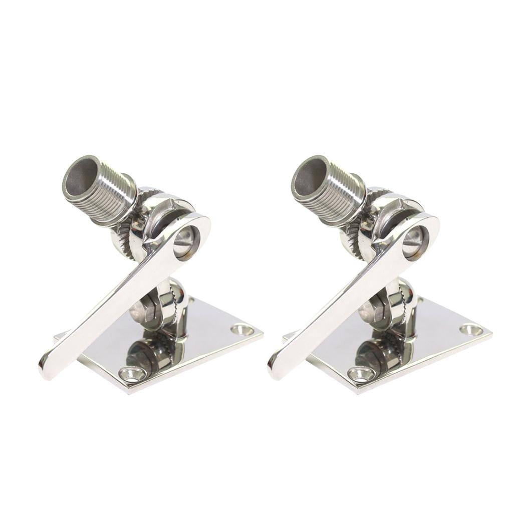 2pcs Marine VHF Adjustable Antenna Base Mount 316 Stainless Steel For Boat