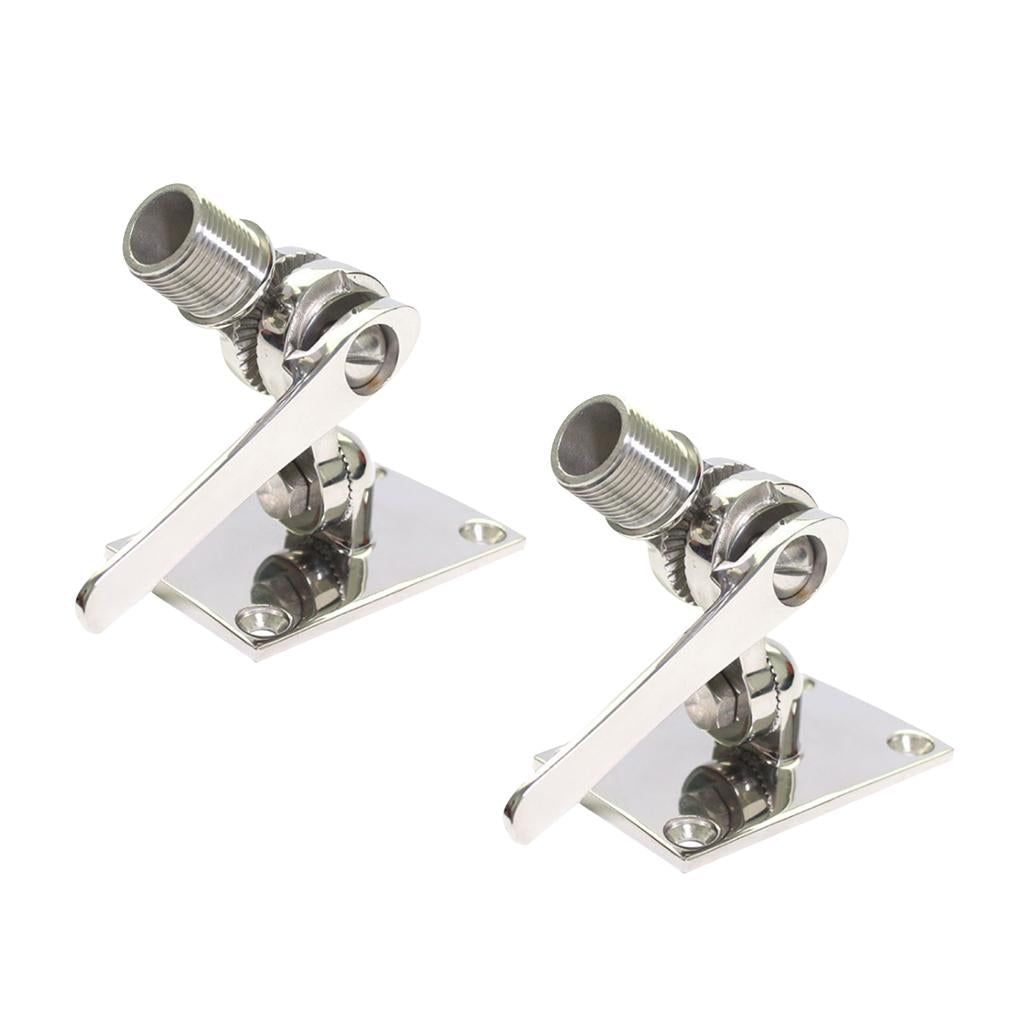 2pcs Marine VHF Adjustable Antenna Base Mount 316 Stainless Steel For Boat