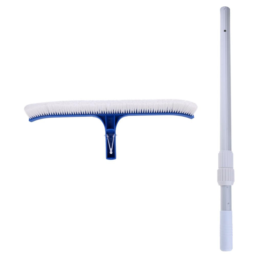 ABS Plastic Swimming Pool Spa Cleaning Brush Broom Two Piece Telescopic Pole