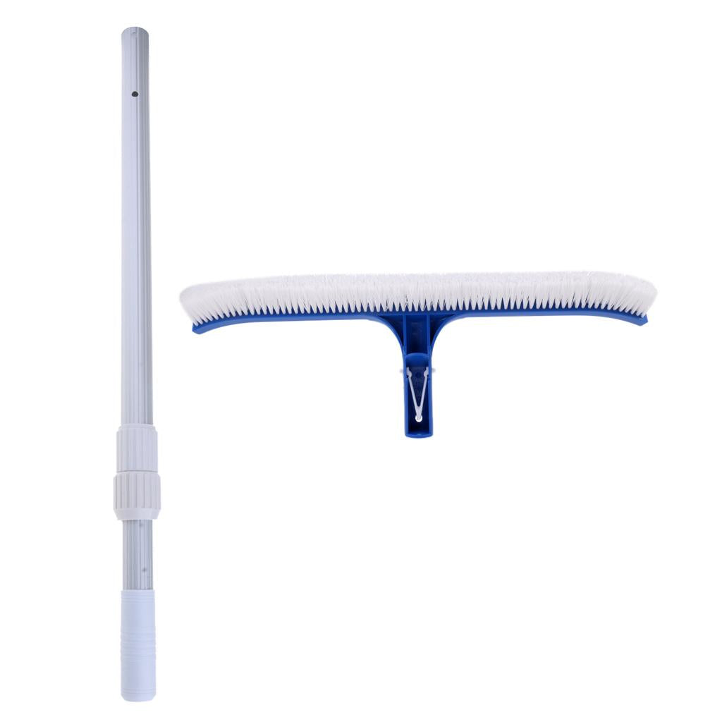 ABS Plastic Swimming Pool Spa Cleaning Brush Broom Two Piece Telescopic Pole