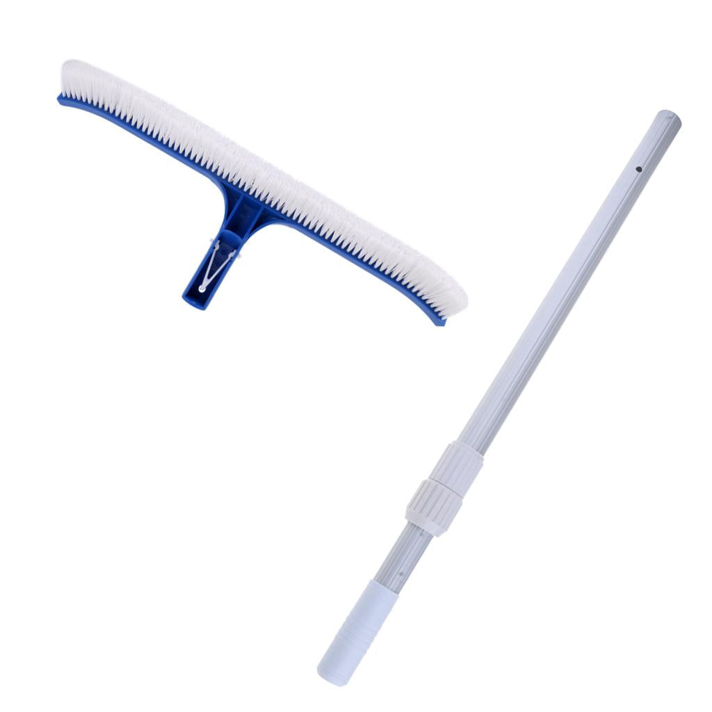 ABS Plastic Swimming Pool Spa Cleaning Brush Broom Two Piece Telescopic Pole