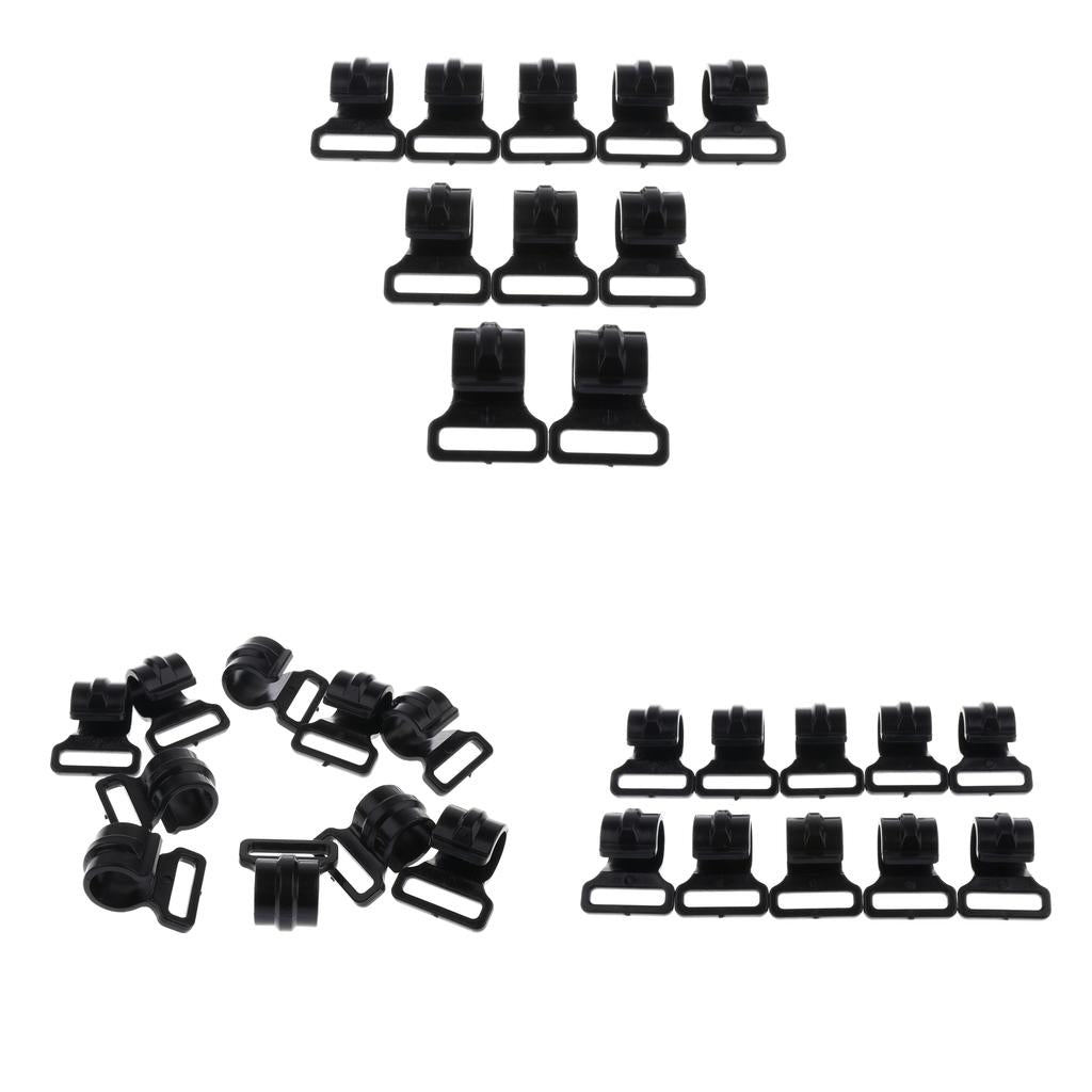 30pcs Camping Tent Clips Accessories Outdoor Tent Hook Clamp Black 2.5cm