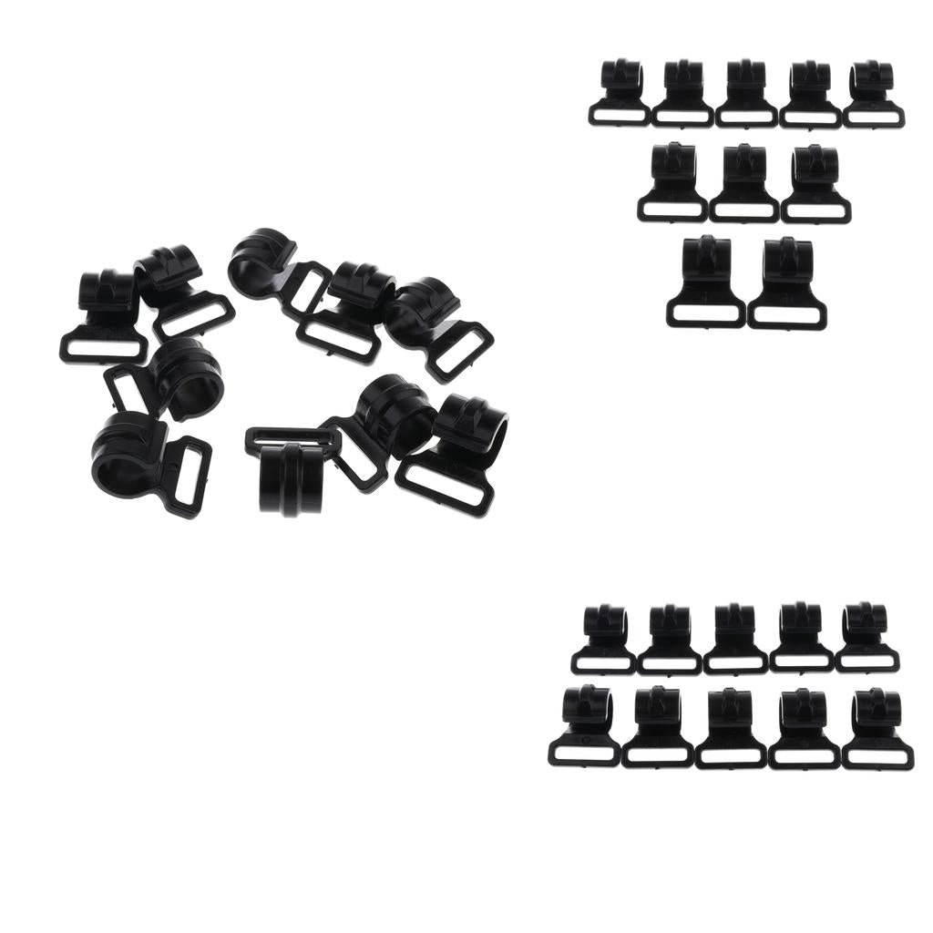 30pcs Camping Tent Clips Accessories Outdoor Tent Hook Clamp Black 2.5cm